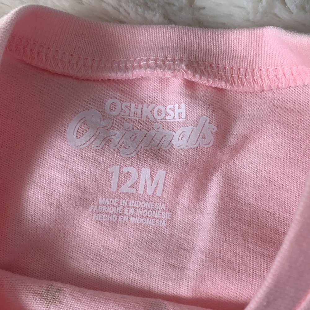 ☃️NWT Pink Oshkosh Snowman Top 12m “Let it Snow” - Picture 5 of 6